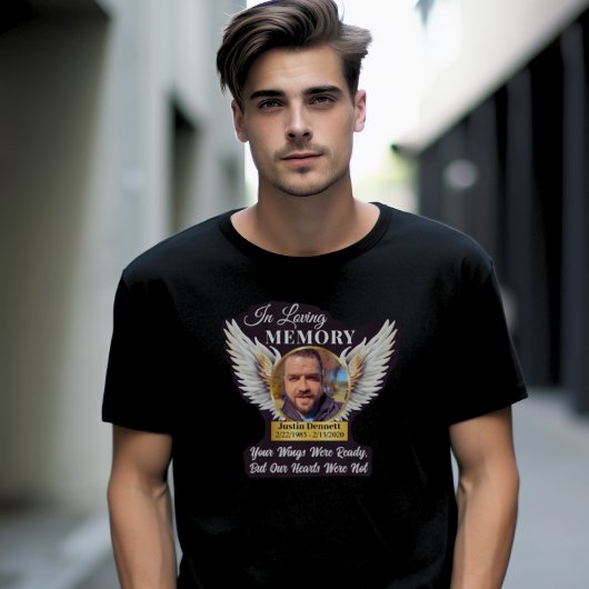 In Loving Memory Angel Wings Foto Memorial T-shirt