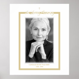 In Loving Memory B&W Golden Photo Service Beste Poster