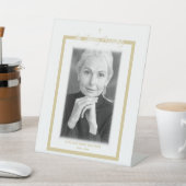 In Loving Memory B&W Golden Photo Service Dear Reclamebord Met Voetstuk (Insitu)