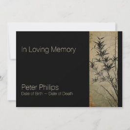 In Loving Memory Bamboo begrafenisaankondiging Kaart