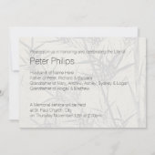 In Loving Memory Bamboo begrafenisaankondiging Kaart (Achterkant)