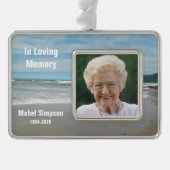 In Loving Memory Beach Foto Verzilverd Omlijst Ornament (Voorkant)
