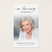 In Loving Memory Beach Photo Funeral Prayer Cards Visitekaartje (Voorkant)