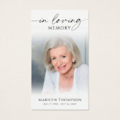 In Loving Memory Beach Photo Memorial Cards Visitekaartje (Voorkant)