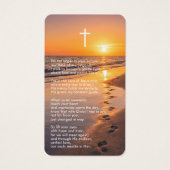 In Loving Memory Beach Sunset Photo Prayer Card Visitekaartje (Voorkant)