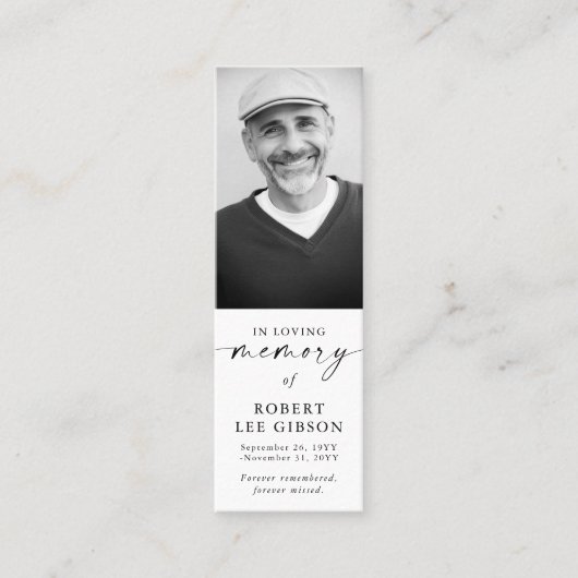 In Loving Memory Begrafenis Bladwijzer Kaart Mini Visitekaartje (Voorkant)