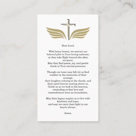 In Loving Memory Begrafenis Fotogebed Visitekaartje (Achterkant)