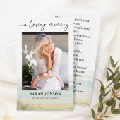In Loving Memory Begrafenis Fotogebed Visitekaartje