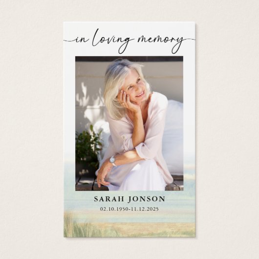 In Loving Memory Begrafenis Fotogebed Visitekaartje (Voorkant)