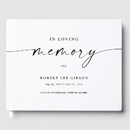 In Loving Memory begrafenis in zwart-wit Gastenboek