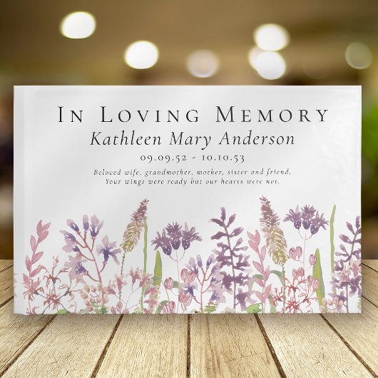 In Loving Memory begrafenis van Wildflower Memoria Gastenboek