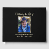 In Loving Memory Begrafenis Vieren Leven Goud Gastenboek (Voorkant)