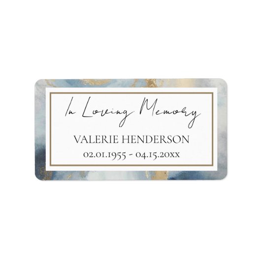 In Loving Memory blauw gouden kaars stickers (Voorkant)
