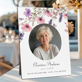 "In Loving Memory" Bloemenfoto Begrafenismonument Fotoplaat