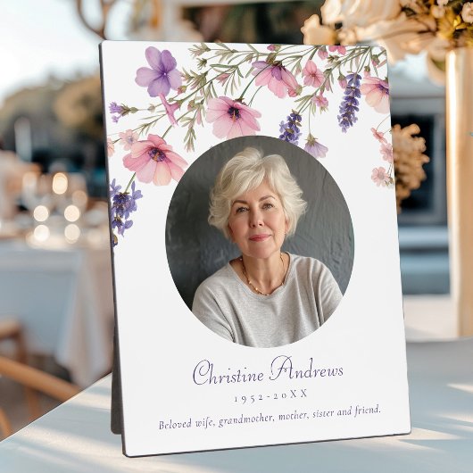 "In Loving Memory" Bloemenfoto Begrafenismonument Fotoplaat