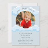 In Loving Memory Blue Clouds baby Funeral Modern Kaart (Voorkant)