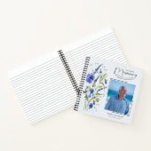 In Loving Memory Blue Floral Uitvaart Gastenboek Notitieboek (Binnen)