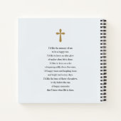 In Loving Memory Blue Floral Uitvaart Gastenboek Notitieboek (Achterkant)