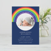 In Loving Memory Blue Rainbow baby Funeral Modern Kaart (Staand voorkant)