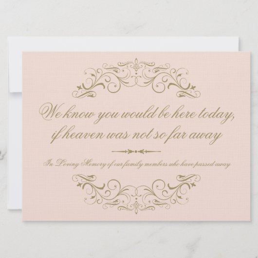 In Loving Memory Blush Antiek Vlaams Weddenschap (Voorkant)