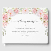 In Loving Memory Blush Floral, begrafenisboek Gastenboek (Voorkant)