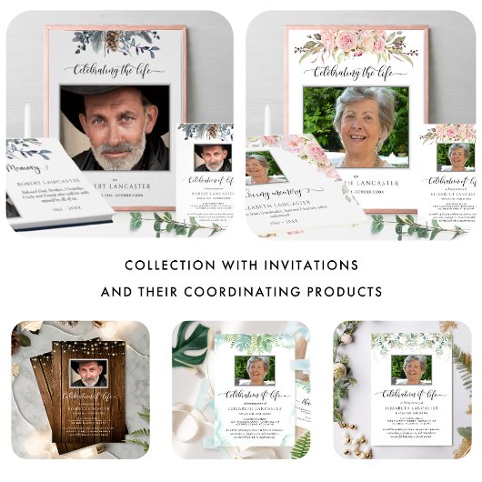 In Loving Memory Blush Floral, begrafenisboek Gastenboek