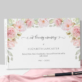 In Loving Memory Blush Floral, begrafenisboek Gastenboek
