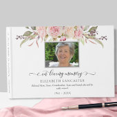 In Loving Memory Blush Floral, begrafenisfoto Gastenboek