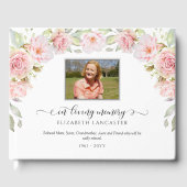 In Loving Memory Blush Floral, begrafenisfoto Gastenboek (Voorkant)