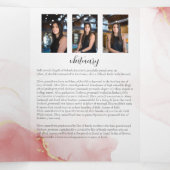 In Loving Memory Blush Red Flower Funeral Drieluik Programma (Binnenkant midden)