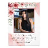 In Loving Memory Blush Red Flower Funeral Foto Afdruk (Voorkant)