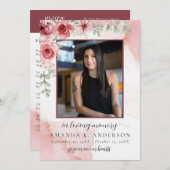 In Loving Memory Blush Red Flower Funeral Programmakaart (Voorkant / Achterkant)