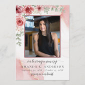 In Loving Memory Blush Red Flower Funeral Programmakaart (Voorkant)