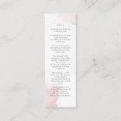 In Loving Memory Blush Red Funeral Bladwijzer Mini Visitekaartje (Achterkant)