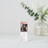 In Loving Memory Blush Red Funeral Bladwijzer Mini Visitekaartje (Staand voorkant)