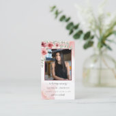 In Loving Memory Blush Red Funeral Prayer Kaart Visitekaartje (Staand voorkant)