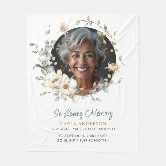 In Loving Memory Botanical Fleece Deken (Voorkant)