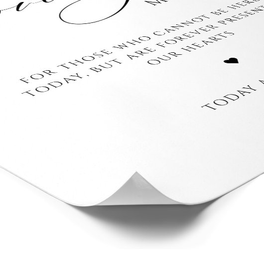 In Loving Memory Bourgondië roze bloemenbruiloft t Poster (Hoek)