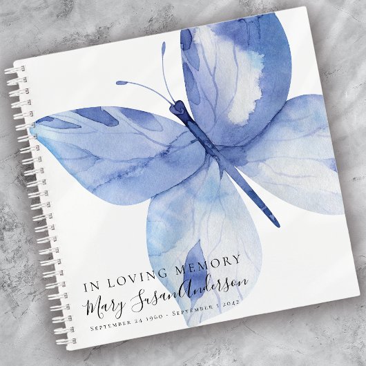 In Loving Memory Butterfly Funeral Gastenboek Notitieboek