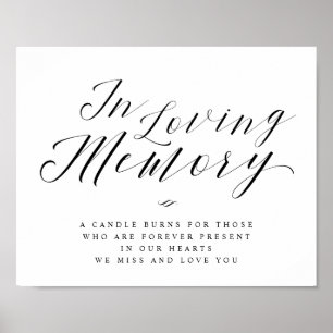 In Loving Memory Calligrafie Script Herdenkingsbor Poster