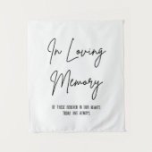 In Loving Memory Calligrafie Witte Trouwtekstbord Wandkleed (Voorkant)