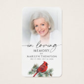 In Loving Memory Cardinal Memorial Prayer Card Visitekaartje (Voorkant)
