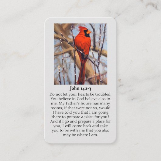 In Loving Memory Cardinal Sympathy Card Visitekaartje (Voorkant)