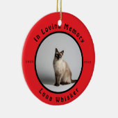 In Loving Memory Cat Photo Memorial Keramisch Ornament (Rechts)