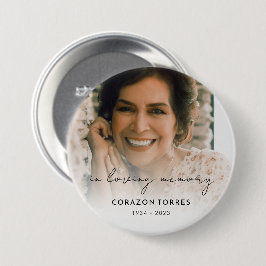In Loving Memory Celebration of Life Photo Funeral Ronde Button 7,6 Cm