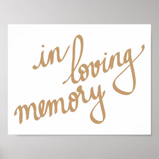 In Loving Memory Chic Calligrafie Schrift Poster (Voorkant)