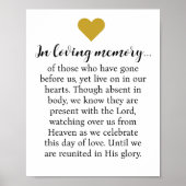 In Loving Memory Christelijke Quote Trouwtafelblad Poster (Voorkant)