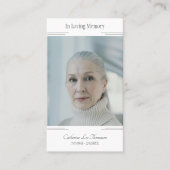 In Loving Memory Classic Photo Prayer Card Visitekaartje (Voorkant)