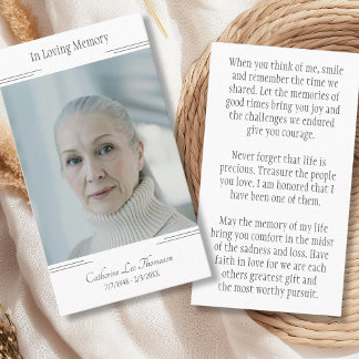 In Loving Memory Classic Photo Prayer Card Visitekaartje