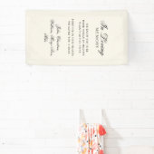 "In Loving Memory" Classic Wedding Memorial Beige Spandoek (Insitu)